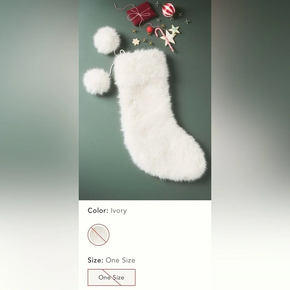Anthropologie Chloe Faux Fur Stockings - Pair NWT